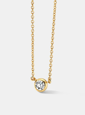 低调老钱风迷你一粒钻项链