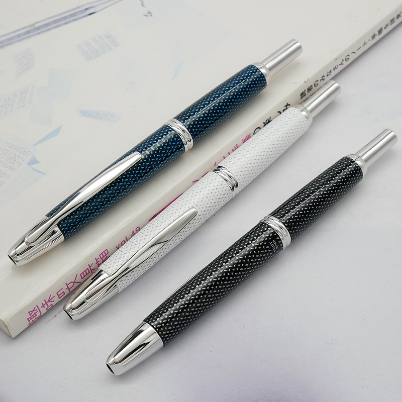一航日本百乐按动钢笔 磨砂黑 黑铬 按压18K 金笔 capless PILOT