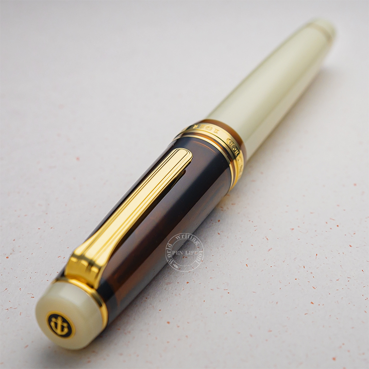 一航日本写乐限定色摩卡象牙白拼色大型21K金双色尖成人商务SAILOR钢笔-图1