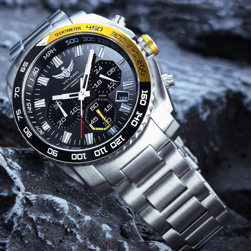 野狼光能表多功能户外太阳能米男表 蓝顿豪爵手表国产腕表