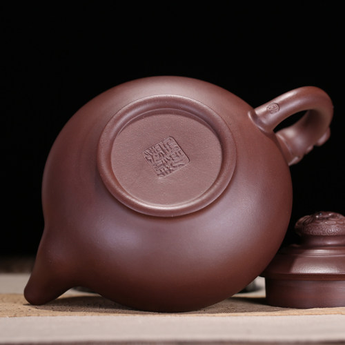 紫砂名家孔祥生 全手工龙尊 原矿珍藏老紫泥宜兴紫砂茶壶保真包邮 - 图3
