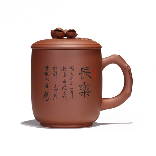 笑口常开原矿底槽青名家杨良君全手工紫砂杯性价比高中秋节送礼 - 图3
