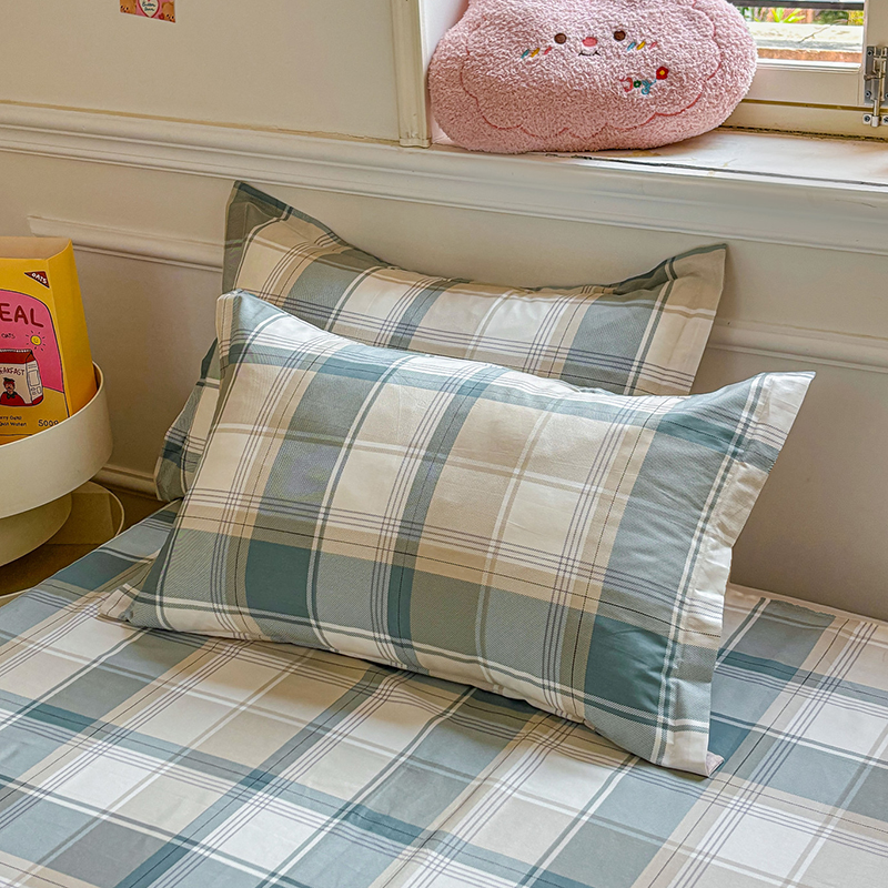 简约纯棉枕套一对装家用成人枕芯套100全棉斜纹单人枕头套48x74cm - 图3