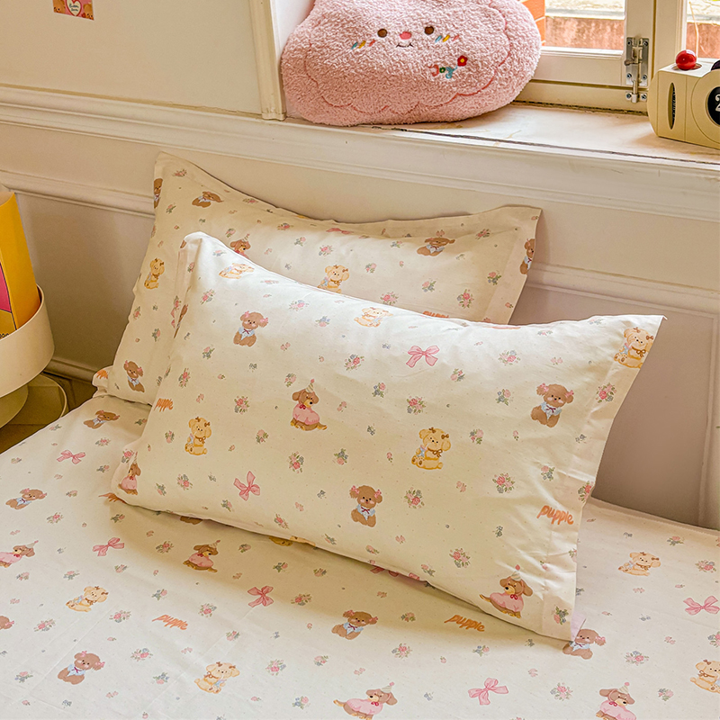 简约纯棉枕套一对装家用成人枕芯套100全棉斜纹单人枕头套48x74cm - 图1