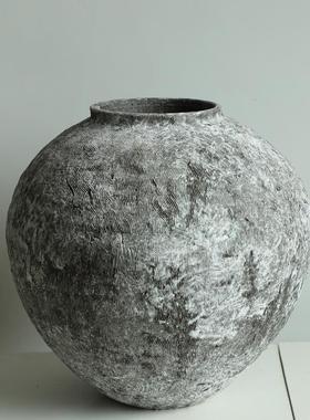 Atpeun丹麦风格陶瓷花瓶摆件客厅复古装饰侘寂风粗陶罐土陶罐民宿