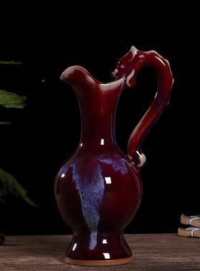 ATPEUN仿古陶瓷花瓶摆件 客厅 插花钧瓷小花瓶家居饰品客厅电视柜