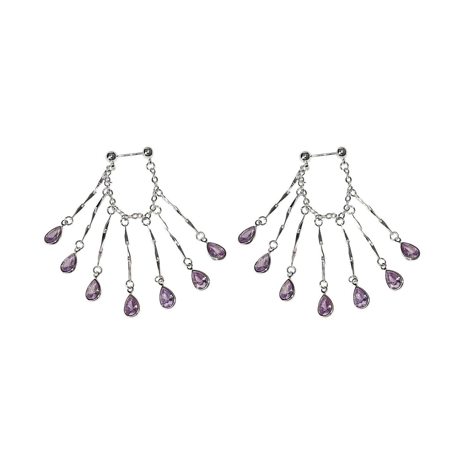 S925纯银彩色水滴锆石流苏耳环精致轻奢小众高级感灵动长款耳饰女,淘宝优惠券,粉丝福利购,淘宝优惠卷