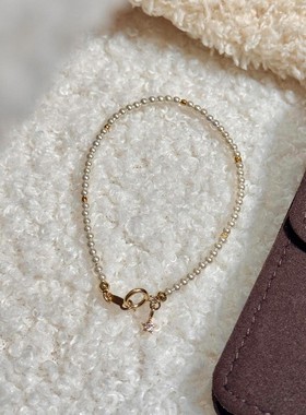 法式mini仿珍珠星星手链女千金感