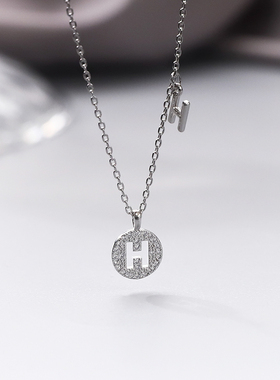 925银H字母项链2023年新款爆款