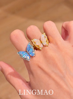 闪钻立体蝴蝶吊坠项链高级感轻奢