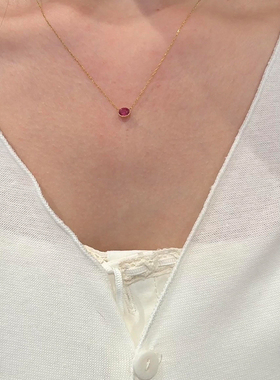 红色椭圆项链轻奢小众高级感百搭