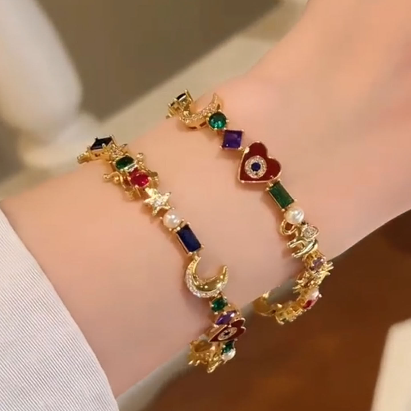 复古多巴胺星星月亮手链女2026新爆款手串轻奢小众独特高颜值手饰,淘宝优惠券,粉丝福利购,淘宝优惠卷