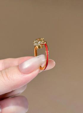 本命年马年红色小马戒指轻奢精致