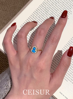 新中式复古仿绿松石葫芦项链小众