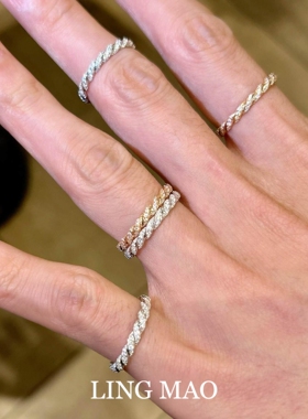 极细麻花素圈戒指高级感轻奢小众