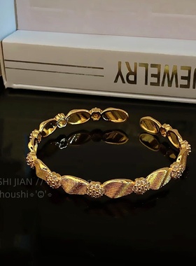 中古Vintage拉丝缎带手镯高级感