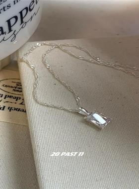 超闪仿锆石方糖项链女款轻奢小众