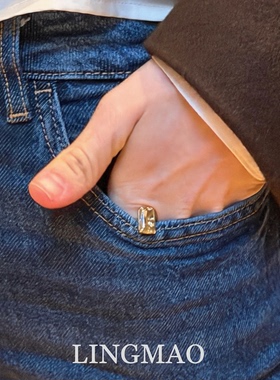 爆闪黄钻方糖戒指轻奢高级感气质