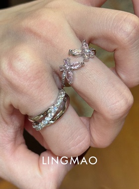 清冷感三环一体戒指轻奢时尚气质