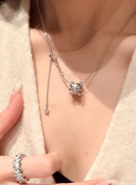 银色裙摆简约气质项链女精致百搭
