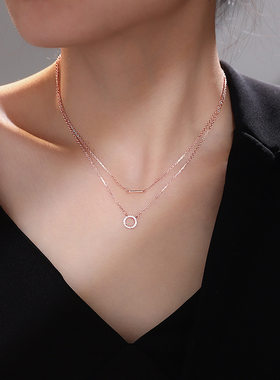 925纯银双层叠戴项链2022年新款