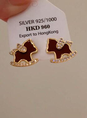 本命年红色小马吊坠项链轻奢小众