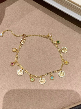 新中式彩虹仿碧玺项链轻奢高级感