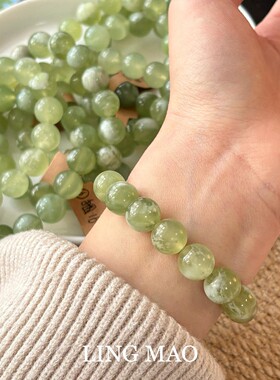 新中式青提奶盖仿岫玉手串小清新