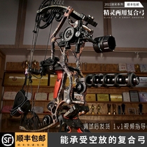 Elf dual-use bow composite bow and arrow Shooting outdoor large power pulley bow small minor short shaft vehicular steel ball bow