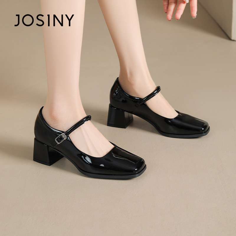 卓诗尼复古小香风玛丽珍鞋女2025春季新款法式高跟鞋粗跟方头单鞋,淘宝优惠券,粉丝福利购,淘宝优惠卷