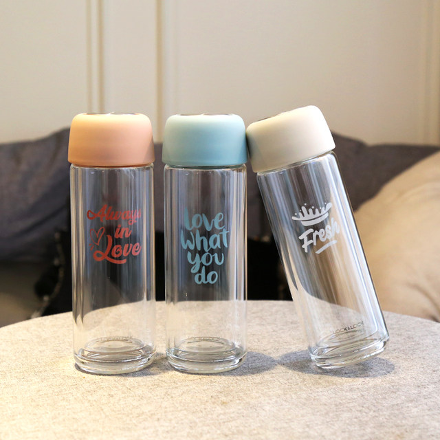 Macaron color double-layer heat-insulated anti-scalding girly cup