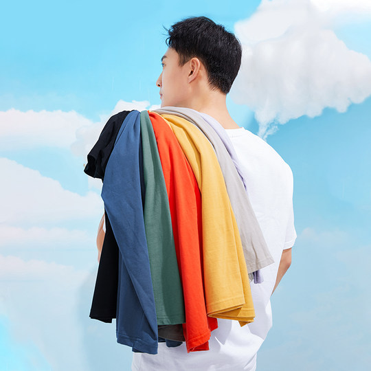 Tuoluzer half-sleeved short-sleeved T-shirt pure cotton men