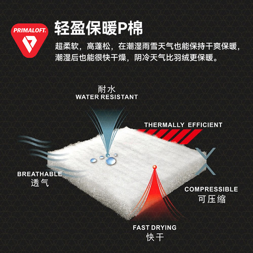【雪豹p棉棉服】拓路者Primaloft金标棉保暖加厚冬新款连帽棉衣男 - 图2