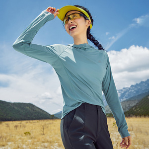 太阳衣拓路者徒步速干衣夏季轻薄登山越野跑步长袖上衣t恤女