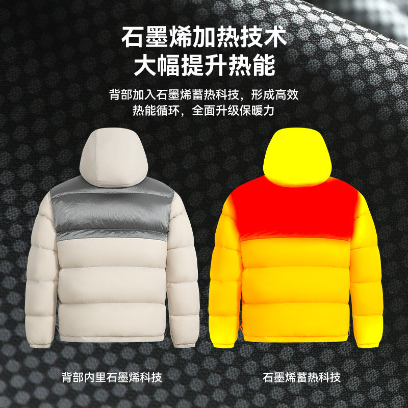 拓路者三防连帽短款羽绒服女冬季加厚保暖防风户外连帽面包服外套