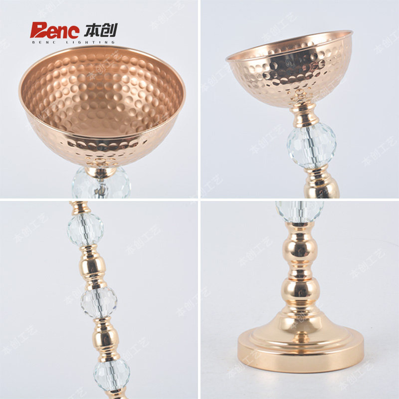 新款婚庆道具桌面金色电镀铁艺水晶花盆花瓶摆件舞台主桌装饰用品,淘宝优惠券,粉丝福利购,淘宝优惠卷