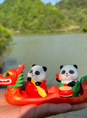 国潮熊猫文创办公室装饰