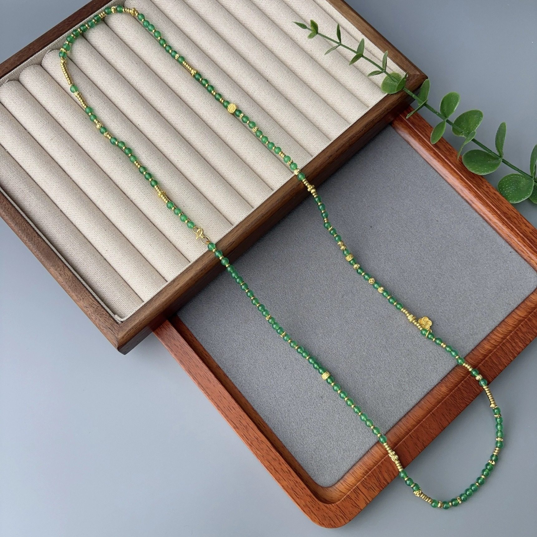 长款简约复古绿小米珠项链百搭气质手工饰品女,淘宝优惠券,粉丝福利购,淘宝优惠卷