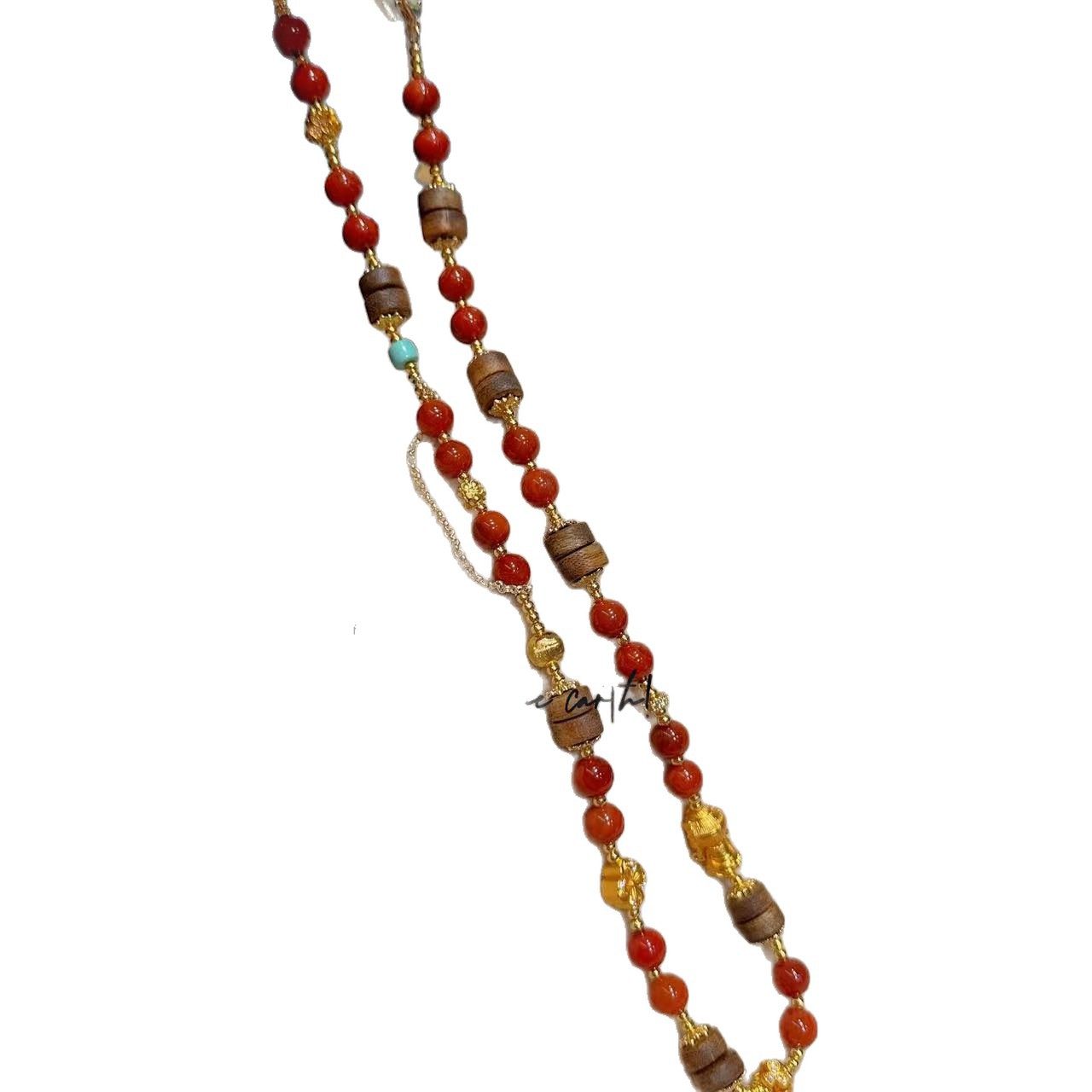 复古南红玛瑙沉香混搭红色项链毛衣链显白时尚百搭休闲气质显白女,淘宝优惠券,粉丝福利购,淘宝优惠卷