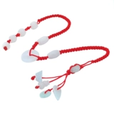 Натуральный нефрит из нефрита, браслет на ногу, плетеный оберег на день рождения ручной работы, подарок на день рождения, год кролика, коллекция 2023