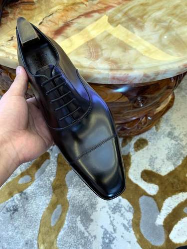 固特异手工男皮鞋高端定制金典三接头牛津鞋透气小牛皮皮底加铁片 - 图0