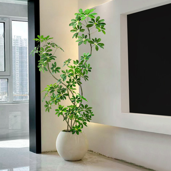 Duck foot wood simulated green plant landscaping indoor large floor-standing landscape tree living room advanced bionic plant decorative ornaments