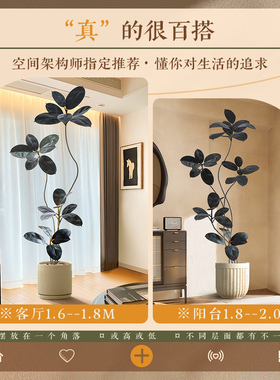 黑金刚仿真绿植高级感客厅装饰落地摆件室内大型盆栽假树仿生植物