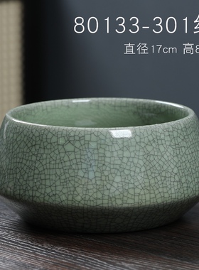 新品哥窑开片冰裂文竹多肉陶瓷花盆桌面盆栽创意水仙盆无孔有孔