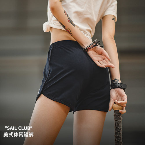 马登美式运动美高短裤修身休闲防走光打底健身瑜伽训练网球女夏季 - 图0