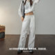 Maden white parachute pants American retro work pants tying feet casual pants mountaineering sports pants spring pants women