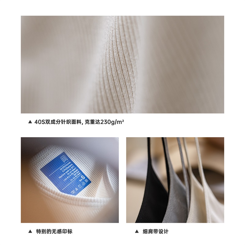 马登针织细带背心复古辣妹纯色吊带内搭打底百搭无袖外穿上衣夏女 - 图3