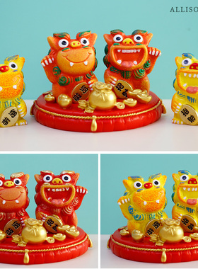 狮三百可爱招财小狮子摆件装饰品