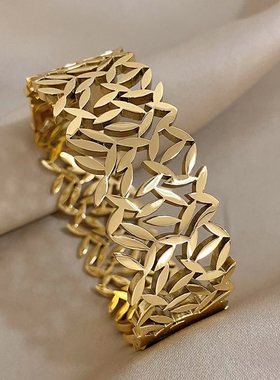 欧美钛钢18a欧美金色钛钢手镯