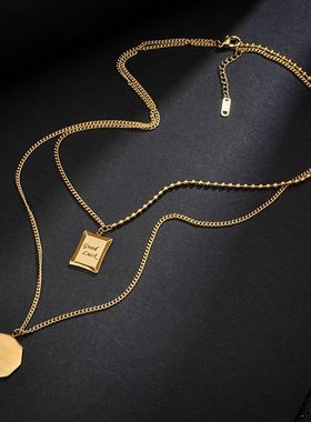 钛钢盒子链18a网红钛钢洗项链